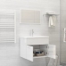 Set muebles de baño 2 piezas madera contrachapada blanco brillo