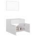 Set muebles de baño 2 piezas madera contrachapada blanco brillo