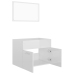 Set muebles de baño 2 piezas madera contrachapada blanco brillo