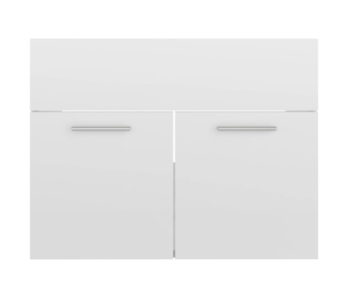 Set muebles de baño 2 piezas madera contrachapada blanco brillo