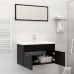 Conjunto de muebles de baño 2 piezas madera contrachapada negro