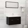 Conjunto de muebles de baño 2 piezas madera contrachapada negro