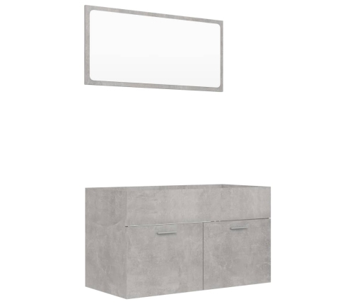 Set muebles de baño 2 piezas madera contrachapada gris hormigón