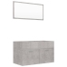 Set muebles de baño 2 piezas madera contrachapada gris hormigón