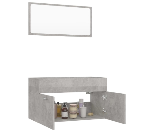 Set muebles de baño 2 piezas madera contrachapada gris hormigón