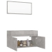 Set muebles de baño 2 piezas madera contrachapada gris hormigón