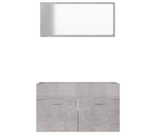 Set muebles de baño 2 piezas madera contrachapada gris hormigón