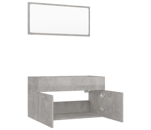 Set muebles de baño 2 piezas madera contrachapada gris hormigón