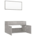 Set muebles de baño 2 piezas madera contrachapada gris hormigón