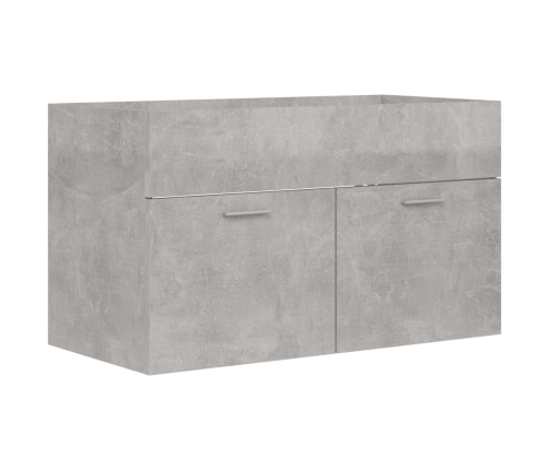 Set muebles de baño 2 piezas madera contrachapada gris hormigón