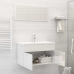 Set muebles de baño 2 pzas madera contrachapada blanco brillo