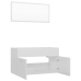 Set muebles de baño 2 pzas madera contrachapada blanco brillo