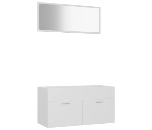 Conjunto de muebles de baño 2 piezas contrachapada blanco