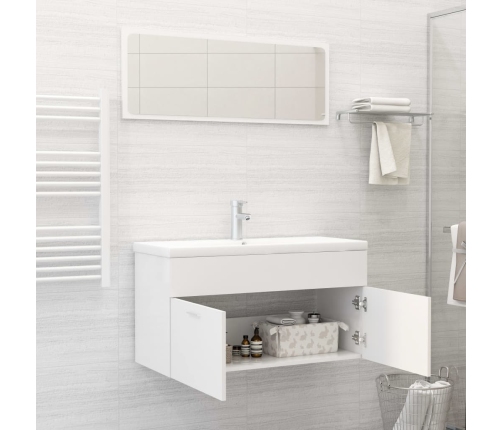 Conjunto de muebles de baño 2 piezas contrachapada blanco