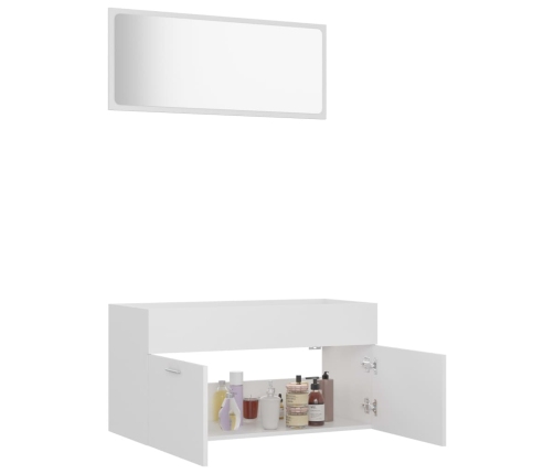 Conjunto de muebles de baño 2 piezas contrachapada blanco