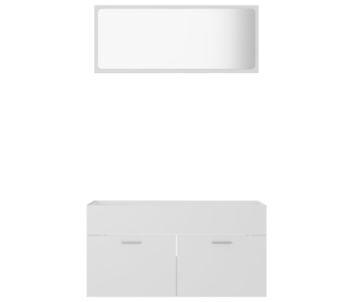 Conjunto de muebles de baño 2 piezas contrachapada blanco