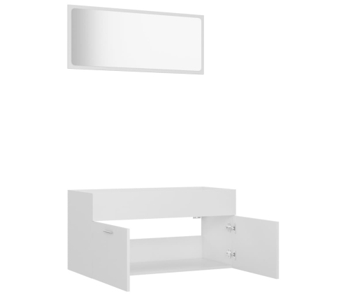 Conjunto de muebles de baño 2 piezas contrachapada blanco