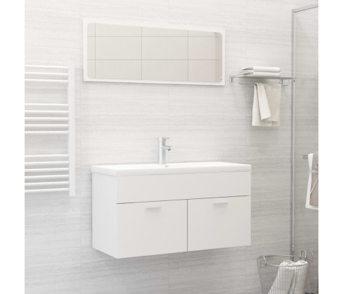 Conjunto de muebles de baño 2 piezas contrachapada blanco