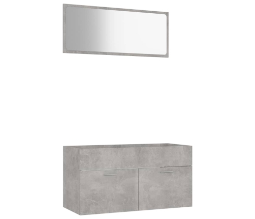 Set muebles de baño 2 piezas madera contrachapada gris hormigón