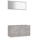 Set muebles de baño 2 piezas madera contrachapada gris hormigón