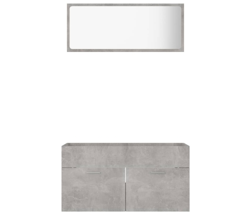 Set muebles de baño 2 piezas madera contrachapada gris hormigón