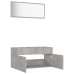 Set muebles de baño 2 piezas madera contrachapada gris hormigón