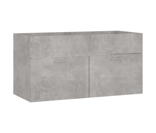 Set muebles de baño 2 piezas madera contrachapada gris hormigón