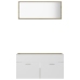 Set de muebles de baño 2 pzas madera contrachapada blanco roble