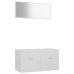 Set muebles de baño 2 piezas madera contrachapada blanco brillo