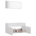 Set muebles de baño 2 piezas madera contrachapada blanco brillo