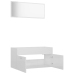 Set muebles de baño 2 piezas madera contrachapada blanco brillo