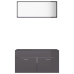 Set muebles de baño 2 piezas madera contrachapada gris brillo