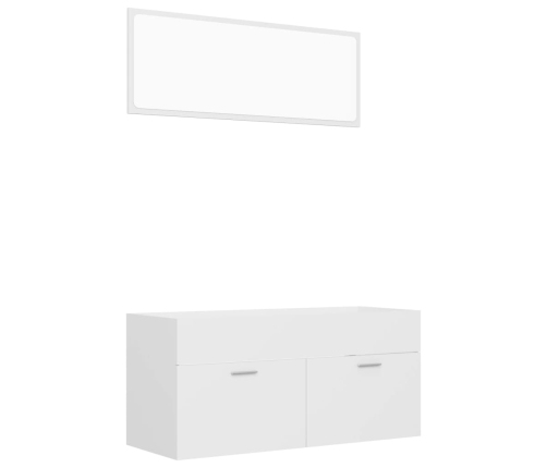 Juego de muebles de baño 2 pzas madera contrachapada blanco