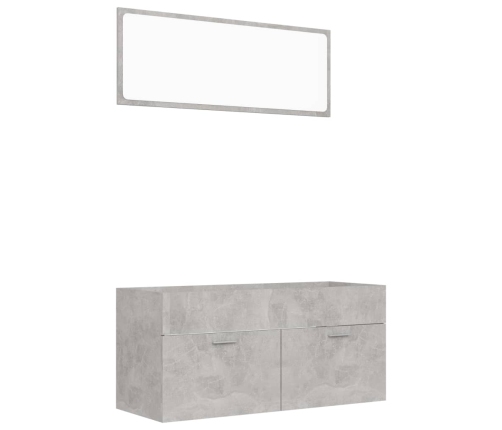 Set muebles de baño 2 piezas madera contrachapada gris hormigón