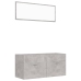 Set muebles de baño 2 piezas madera contrachapada gris hormigón