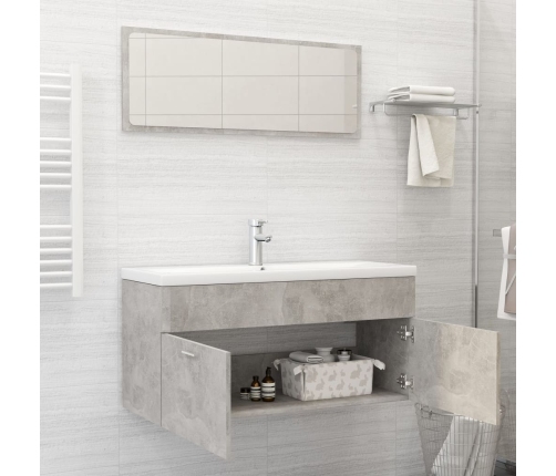 Set muebles de baño 2 piezas madera contrachapada gris hormigón