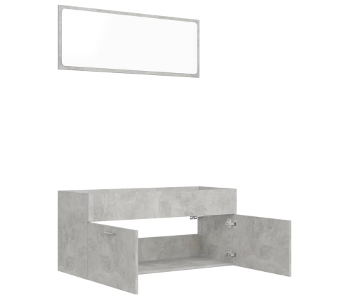 Set muebles de baño 2 piezas madera contrachapada gris hormigón