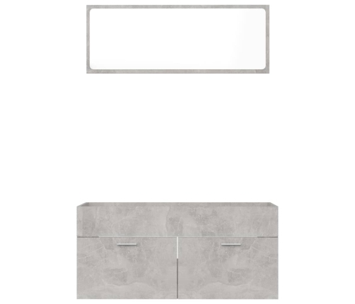 Set muebles de baño 2 piezas madera contrachapada gris hormigón