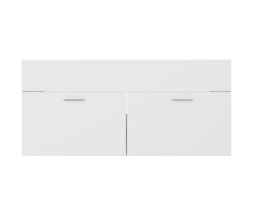 Set de muebles de baño 2 pzas madera contrachapada blanco roble