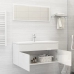 Set muebles de baño 2 piezas madera contrachapada blanco brillo