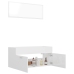 Set muebles de baño 2 piezas madera contrachapada blanco brillo