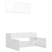 Set muebles de baño 2 piezas madera contrachapada blanco brillo