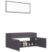 Set muebles de baño 2 piezas madera contrachapada gris brillo