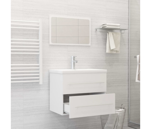 Conjunto de muebles de baño 2 piezas contrachapada blanco