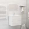 Conjunto de muebles de baño 2 piezas contrachapada blanco