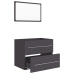 Set de muebles de baño 2 piezas madera contrachapada gris