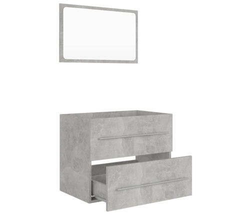 Set muebles de baño 2 piezas madera contrachapada gris hormigón