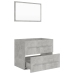 Set muebles de baño 2 piezas madera contrachapada gris hormigón