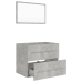 Set muebles de baño 2 piezas madera contrachapada gris hormigón