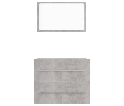 Set muebles de baño 2 piezas madera contrachapada gris hormigón